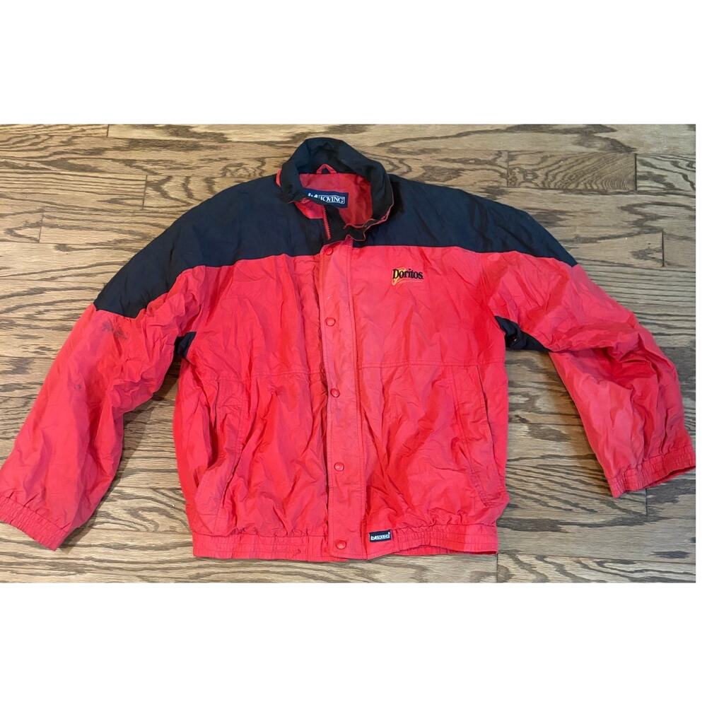 Vintage Doritos Jacket Men’s XL Red Nylon Windbreaker LA Loving Embroidered Logo